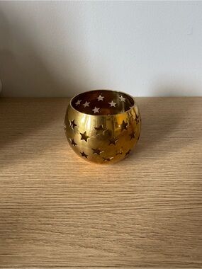 Gold Star Cutout Tea Light Holder - Home Accents